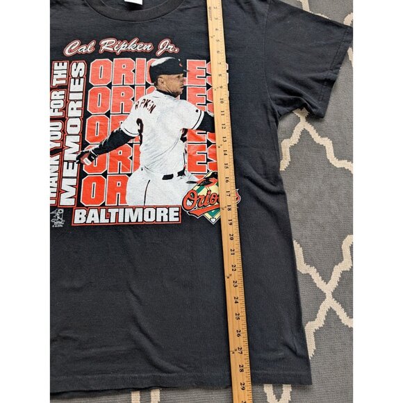 Vintage Baltimore Orioles Shirt Mens Large Cal Ripken MLB 2001 Black - Picture 3 of 6